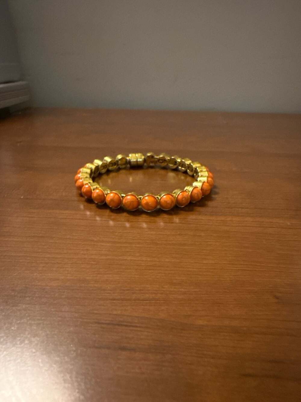 Plunder Design Orange Marbled Magnetic Stretch Bracelet